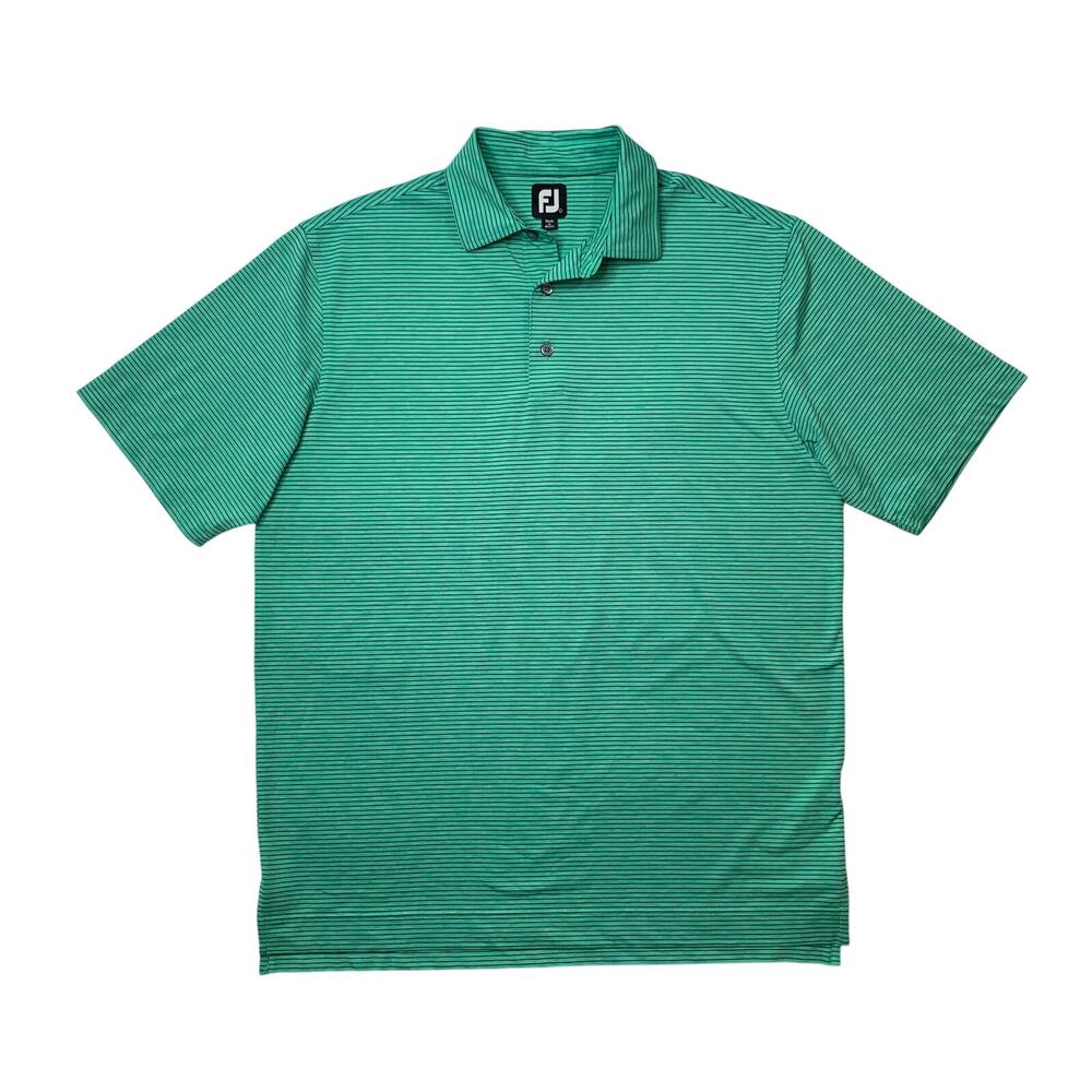 FootJoy Polo Shirt Mens L Large Ferndale Navy Striped Quick Dry Performance Golf